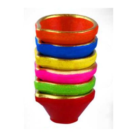 COLOUR CLAY DIYA 6 PCS - (PK-48)