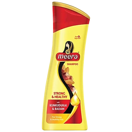 Meera Strong & Healthy Shampoo - With Kunkudukai & Badam, 180 ml