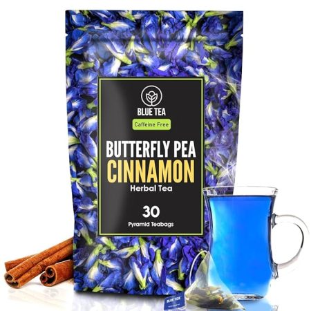 Blue Tea Butterfly Pea Flower Cinnamon Herbal Tea (30 tea bags)