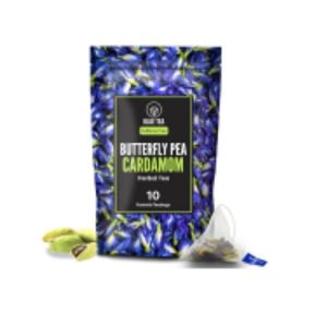 Blue Tea Butterfly Pea Cardamom Herbal Tea 10 Pyramid Teabags